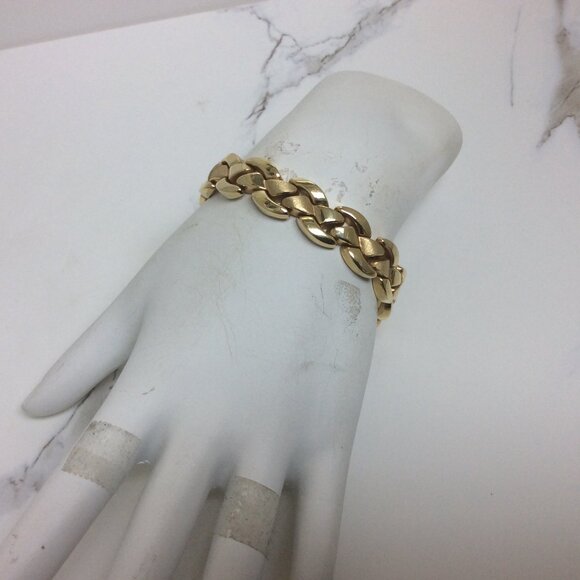 21.30 Grams 11.7mm Lady 14k Yellow REAL Solid Gold XO Hearts Fancy Bracelet 7.5' - Picture 8 of 9